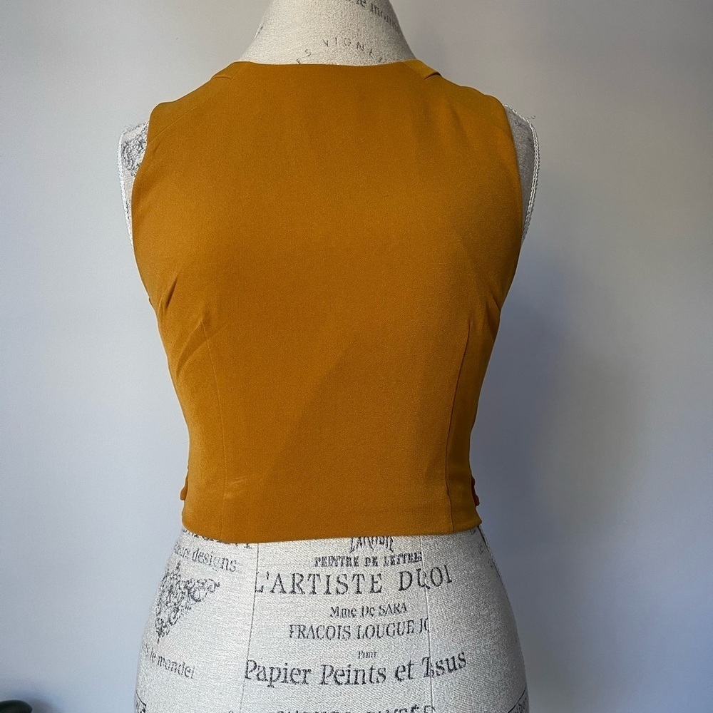 4/$20 🧡 Yellow mustard tie bow cami top